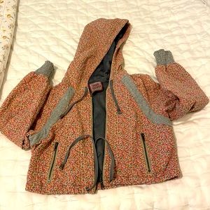 Free People floral cropped lined sweatshirt coat